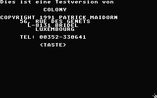 Colony atari screenshot